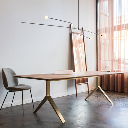 Mobile Chandelier with Adjustable Height and LED Lighting Features