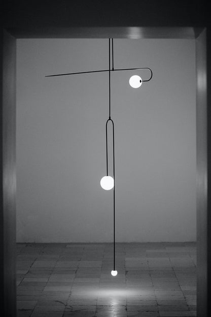 Mobile Chandelier with Adjustable Height and LED Lighting Features