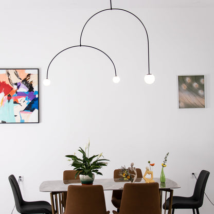 Mobile Chandelier with Adjustable Height and LED Lighting Features