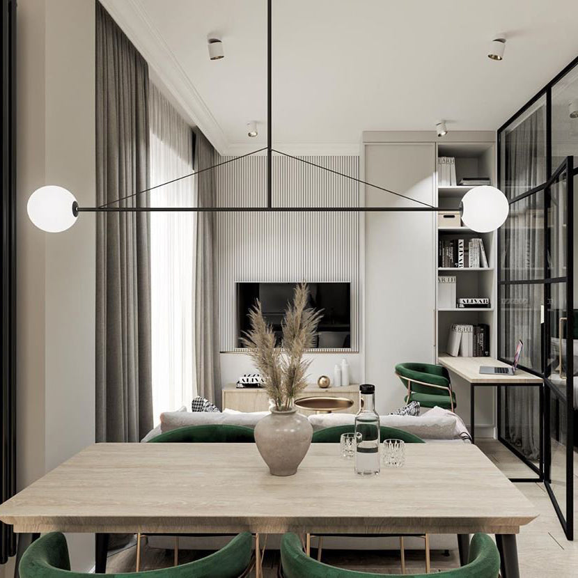 Mobile Chandelier with Adjustable Height and LED Lighting Features