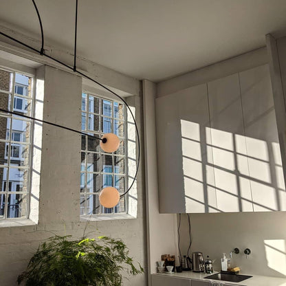 Mobile Chandelier with Adjustable Height and LED Lighting Features