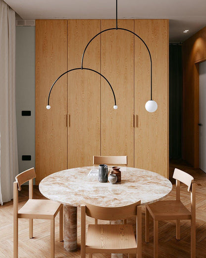 Mobile Chandelier with Adjustable Height and LED Lighting Features