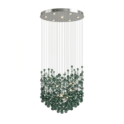 Emerald Rainfall Crystal Chandelier - Customizable, Elegant Lighting D