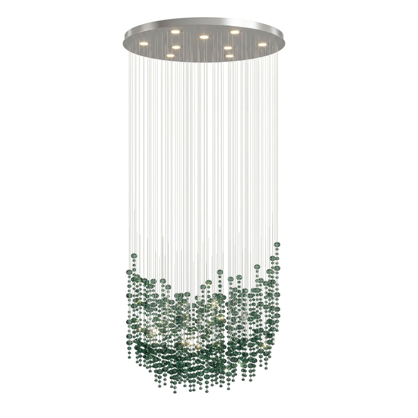 Emerald Rainfall Crystal Chandelier - Customizable, Elegant Lighting D