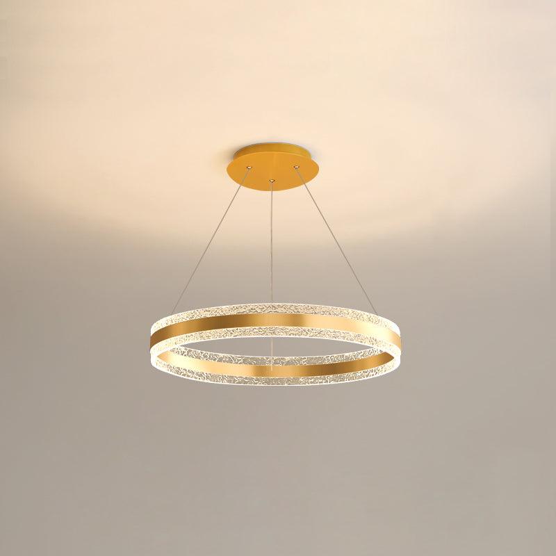 Sleek Modern Circle LED Chandelier with Dimmable Light & Energy Effici