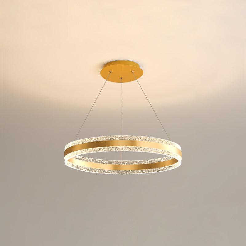 Sleek Modern Circle LED Chandelier with Dimmable Light & Energy Effici