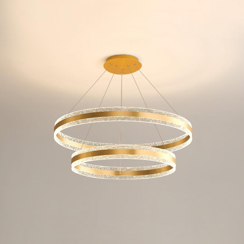 Sleek Modern Circle LED Chandelier with Dimmable Light & Energy Effici