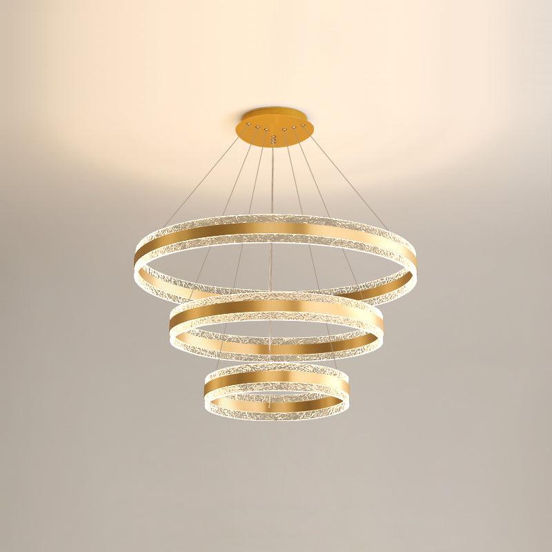 Sleek Modern Circle LED Chandelier with Dimmable Light & Energy Effici