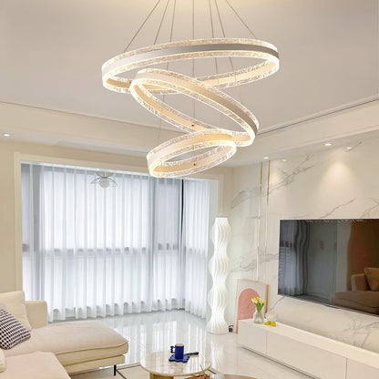 Sleek Modern Circle LED Chandelier with Dimmable Light & Energy Effici