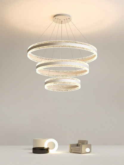 Sleek Modern Circle LED Chandelier with Dimmable Light & Energy Effici