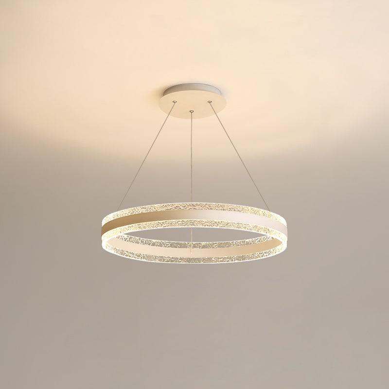 Sleek Modern Circle LED Chandelier with Dimmable Light & Energy Effici