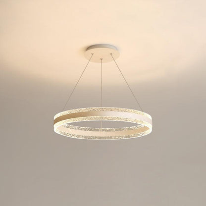 Sleek Modern Circle LED Chandelier with Dimmable Light & Energy Effici