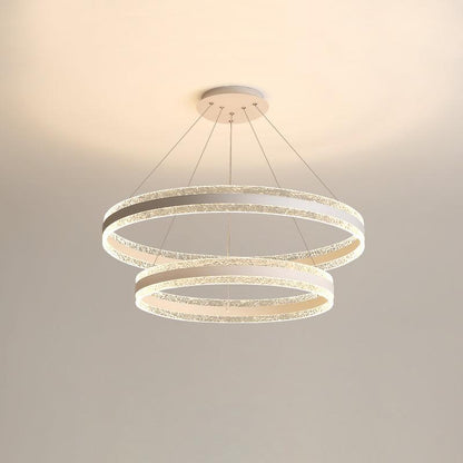 Sleek Modern Circle LED Chandelier with Dimmable Light & Energy Effici