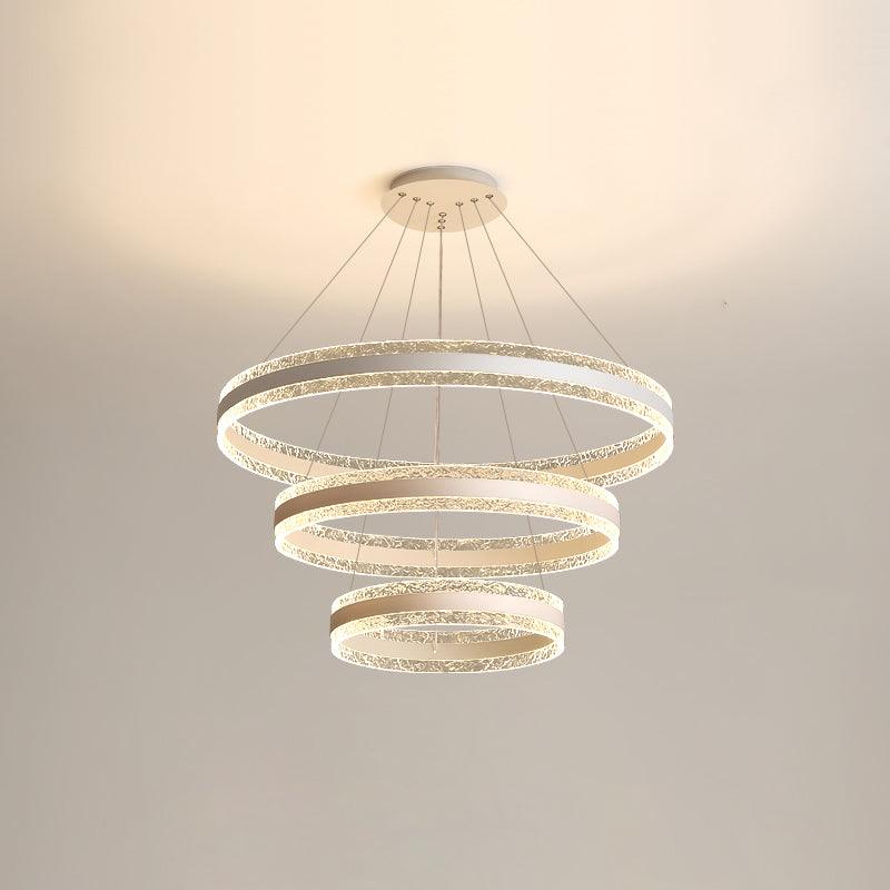 Sleek Modern Circle LED Chandelier with Dimmable Light & Energy Effici