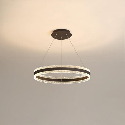 Sleek Modern Circle LED Chandelier with Dimmable Light & Energy Effici