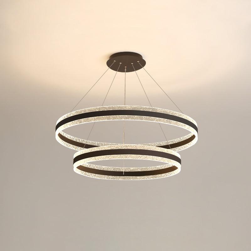 Sleek Modern Circle LED Chandelier with Dimmable Light & Energy Effici