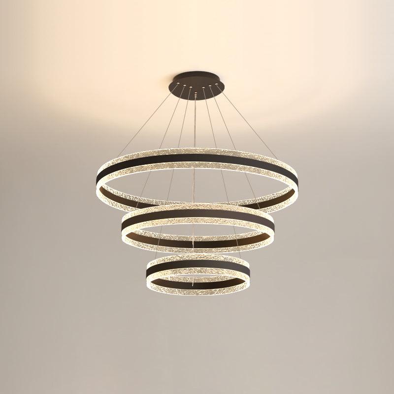 Sleek Modern Circle LED Chandelier with Dimmable Light & Energy Effici
