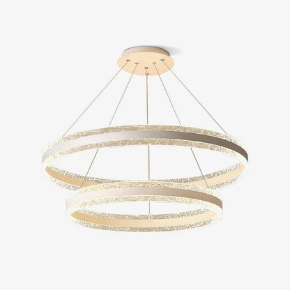Sleek Modern Circle LED Chandelier with Dimmable Light & Energy Effici