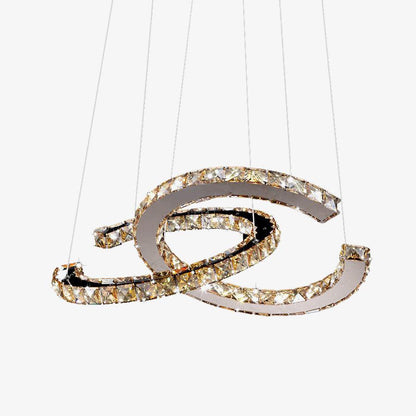 Elegant Double C Crystal Chandelier with Adjustable Height & LED Compa