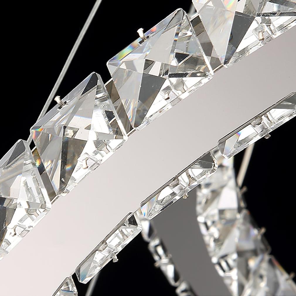 Elegant Double C Crystal Chandelier with Adjustable Height & LED Compa