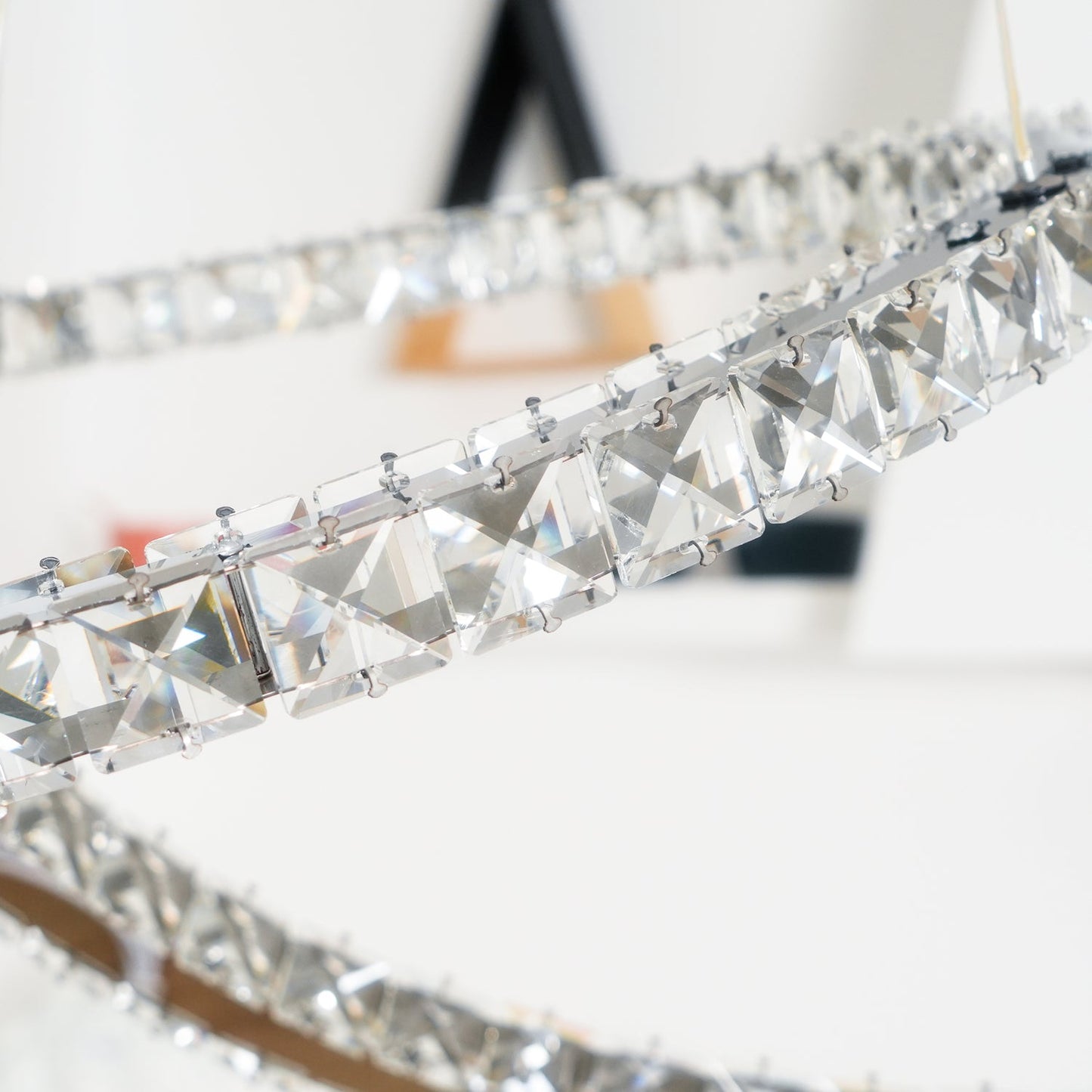 Elegant Double C Crystal Chandelier with Adjustable Height & LED Compa