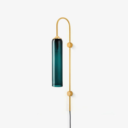 Sleek Glass Plug-In Wall Lamp with Adjustable Brightness & Easy Instal