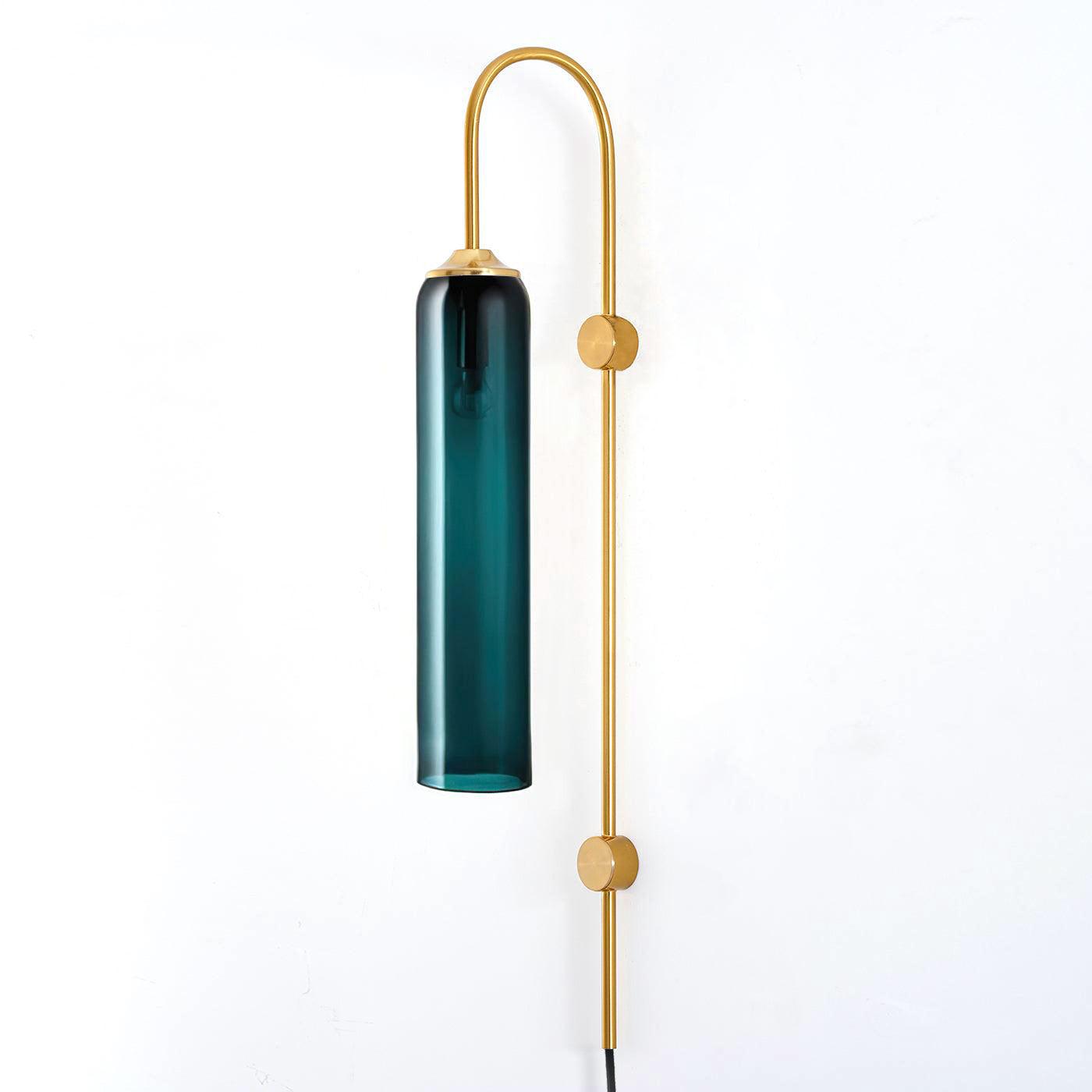 Sleek Glass Plug-In Wall Lamp with Adjustable Brightness & Easy Instal