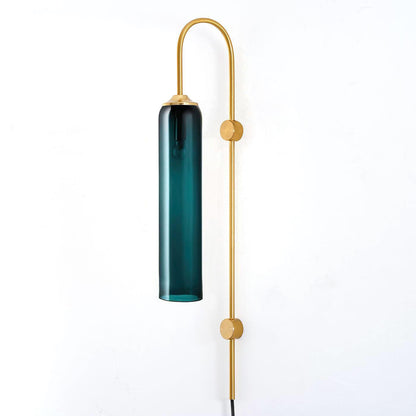 Sleek Glass Plug-In Wall Lamp with Adjustable Brightness & Easy Instal
