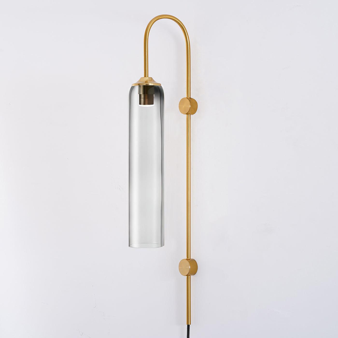 Sleek Glass Plug-In Wall Lamp with Adjustable Brightness & Easy Instal