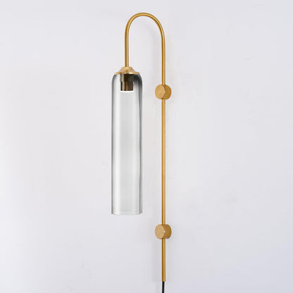 Sleek Glass Plug-In Wall Lamp with Adjustable Brightness & Easy Instal