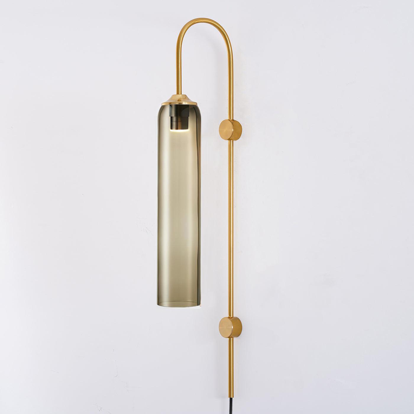 Sleek Glass Plug-In Wall Lamp with Adjustable Brightness & Easy Instal