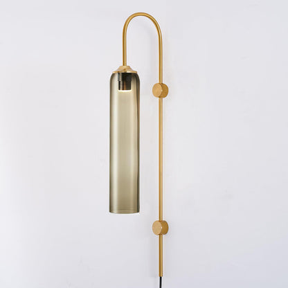 Sleek Glass Plug-In Wall Lamp with Adjustable Brightness & Easy Instal