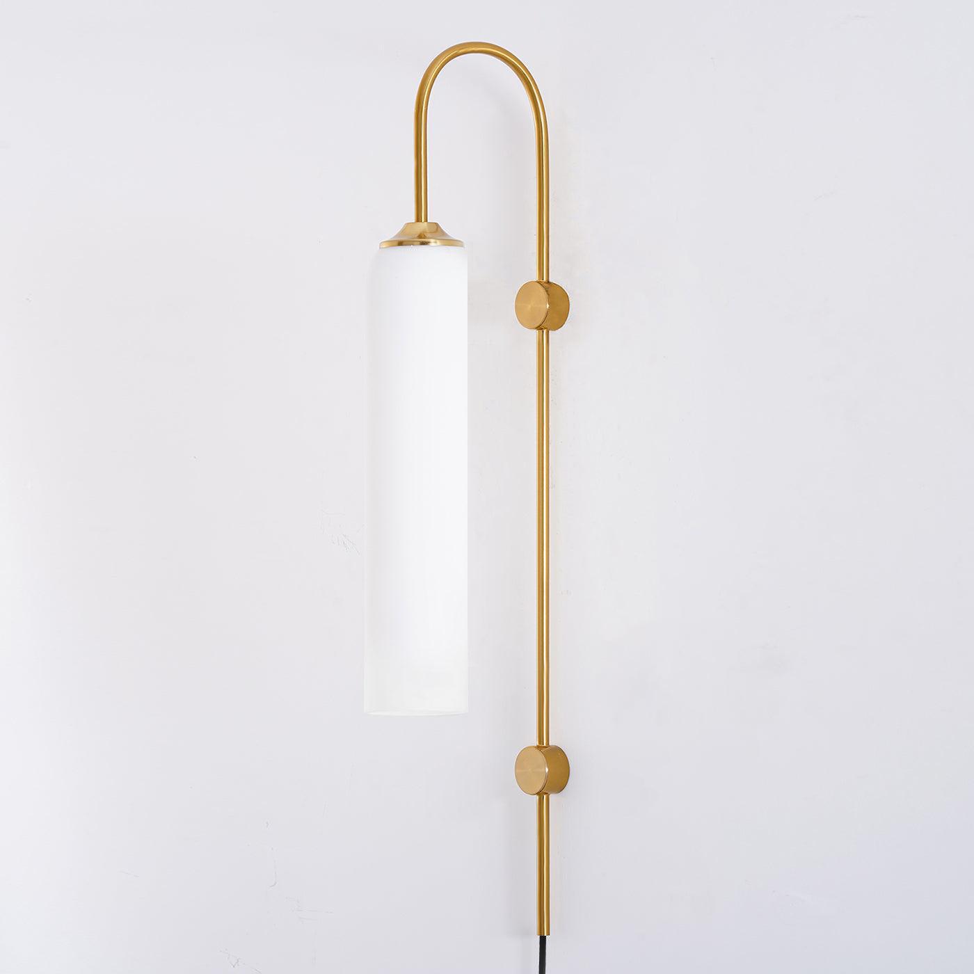 Sleek Glass Plug-In Wall Lamp with Adjustable Brightness & Easy Instal