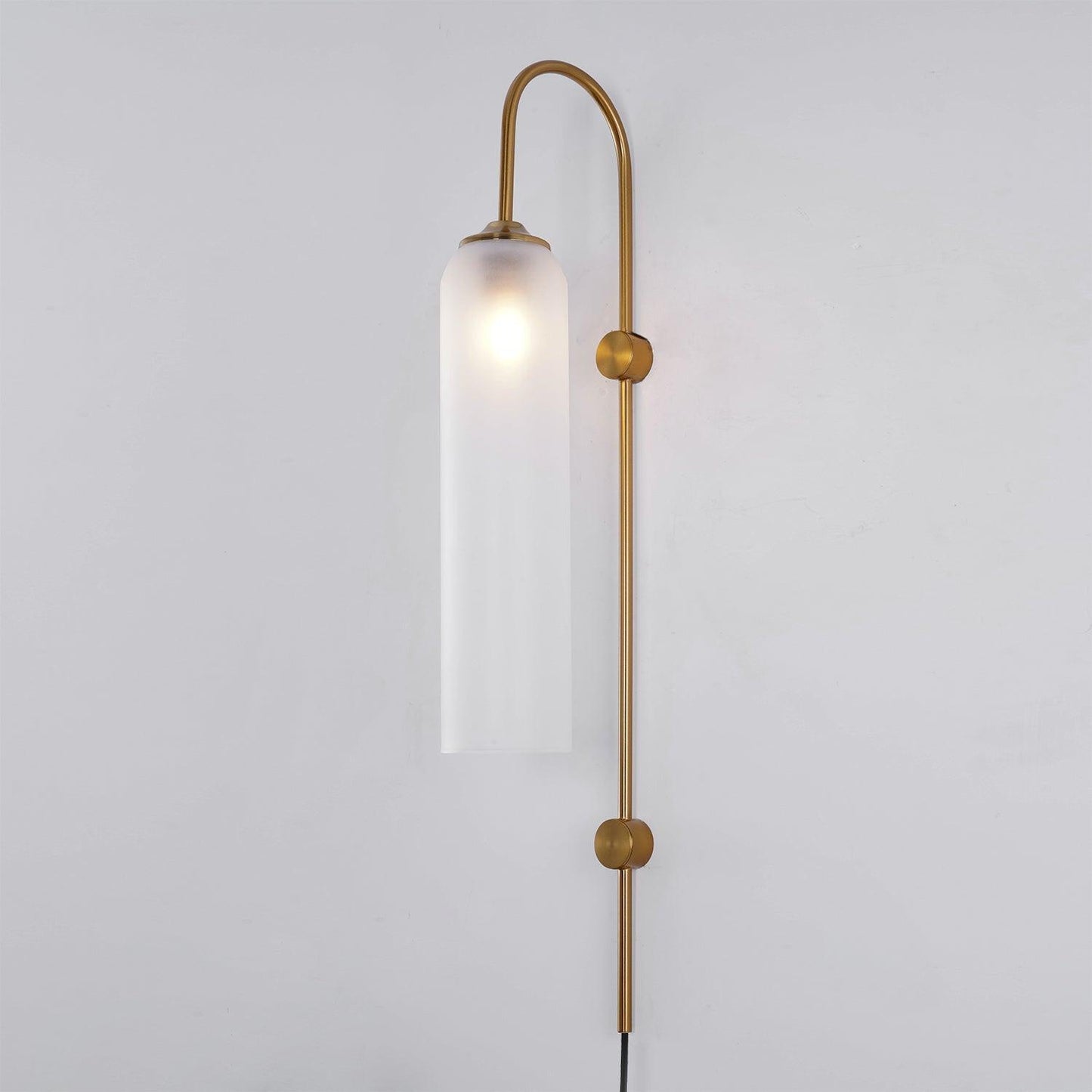Sleek Glass Plug-In Wall Lamp with Adjustable Brightness & Easy Instal