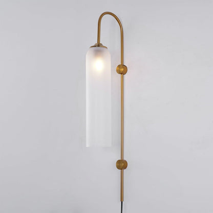 Sleek Glass Plug-In Wall Lamp with Adjustable Brightness & Easy Instal