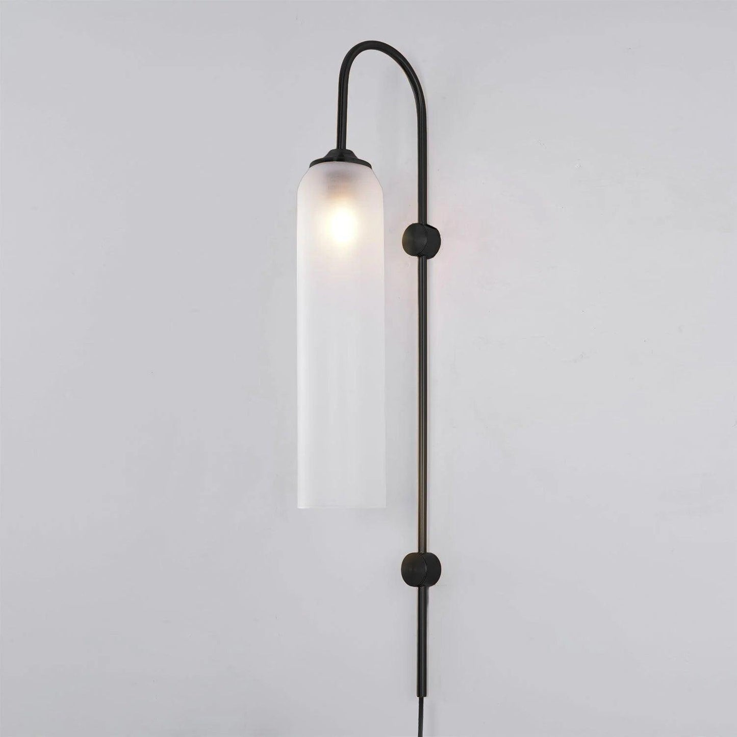Sleek Glass Plug-In Wall Lamp with Adjustable Brightness & Easy Instal