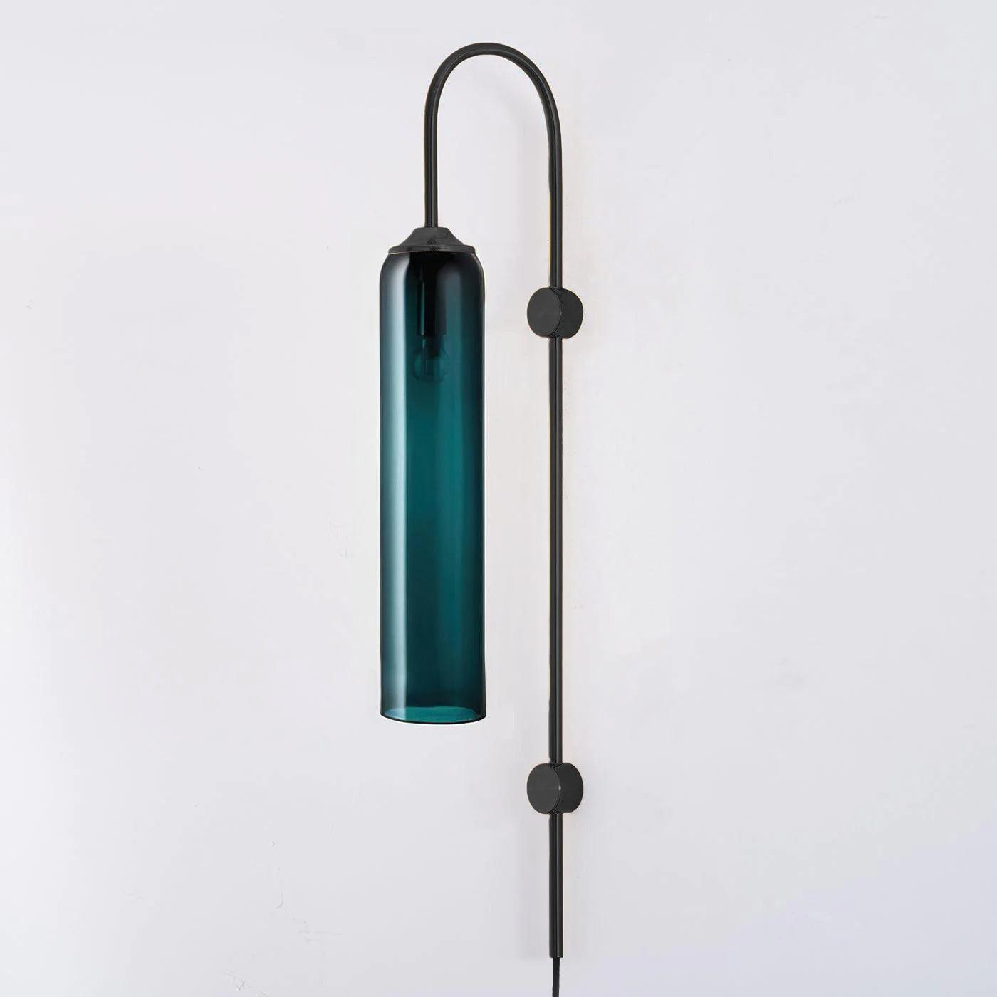 Sleek Glass Plug-In Wall Lamp with Adjustable Brightness & Easy Instal