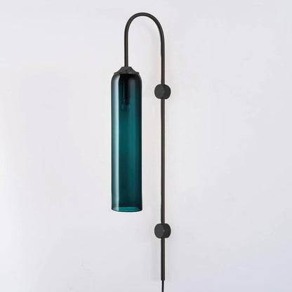 Sleek Glass Plug-In Wall Lamp with Adjustable Brightness & Easy Instal