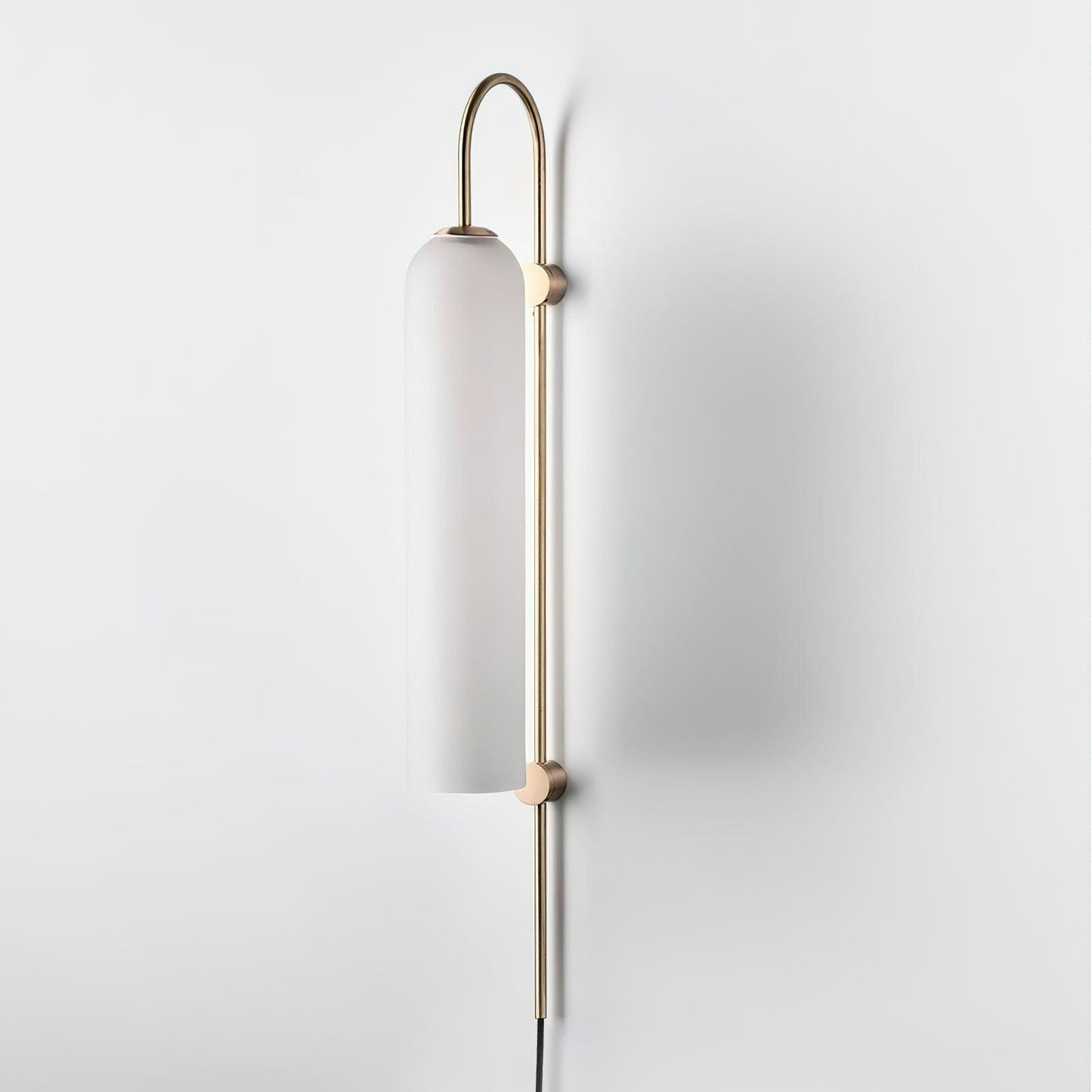 Sleek Glass Plug-In Wall Lamp with Adjustable Brightness & Easy Instal