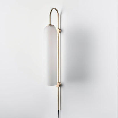 Sleek Glass Plug-In Wall Lamp with Adjustable Brightness & Easy Instal