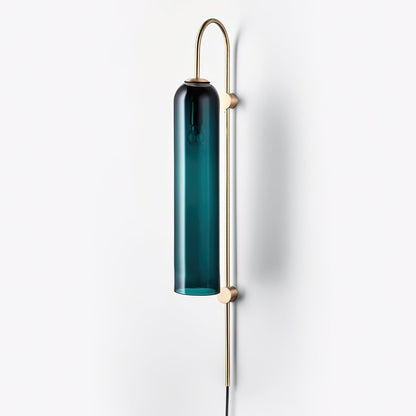 Sleek Glass Plug-In Wall Lamp with Adjustable Brightness & Easy Instal