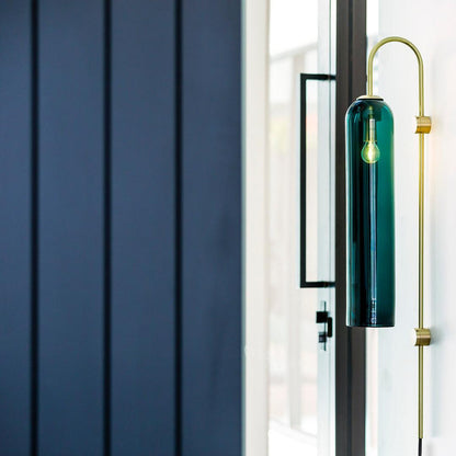 Sleek Glass Plug-In Wall Lamp with Adjustable Brightness & Easy Instal