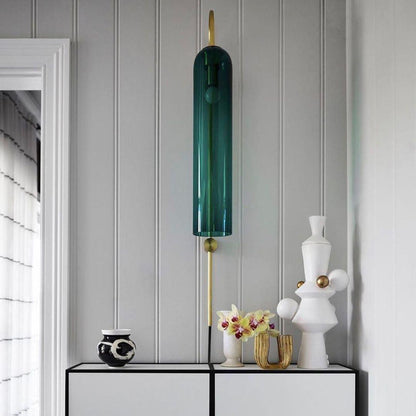 Sleek Glass Plug-In Wall Lamp with Adjustable Brightness & Easy Instal