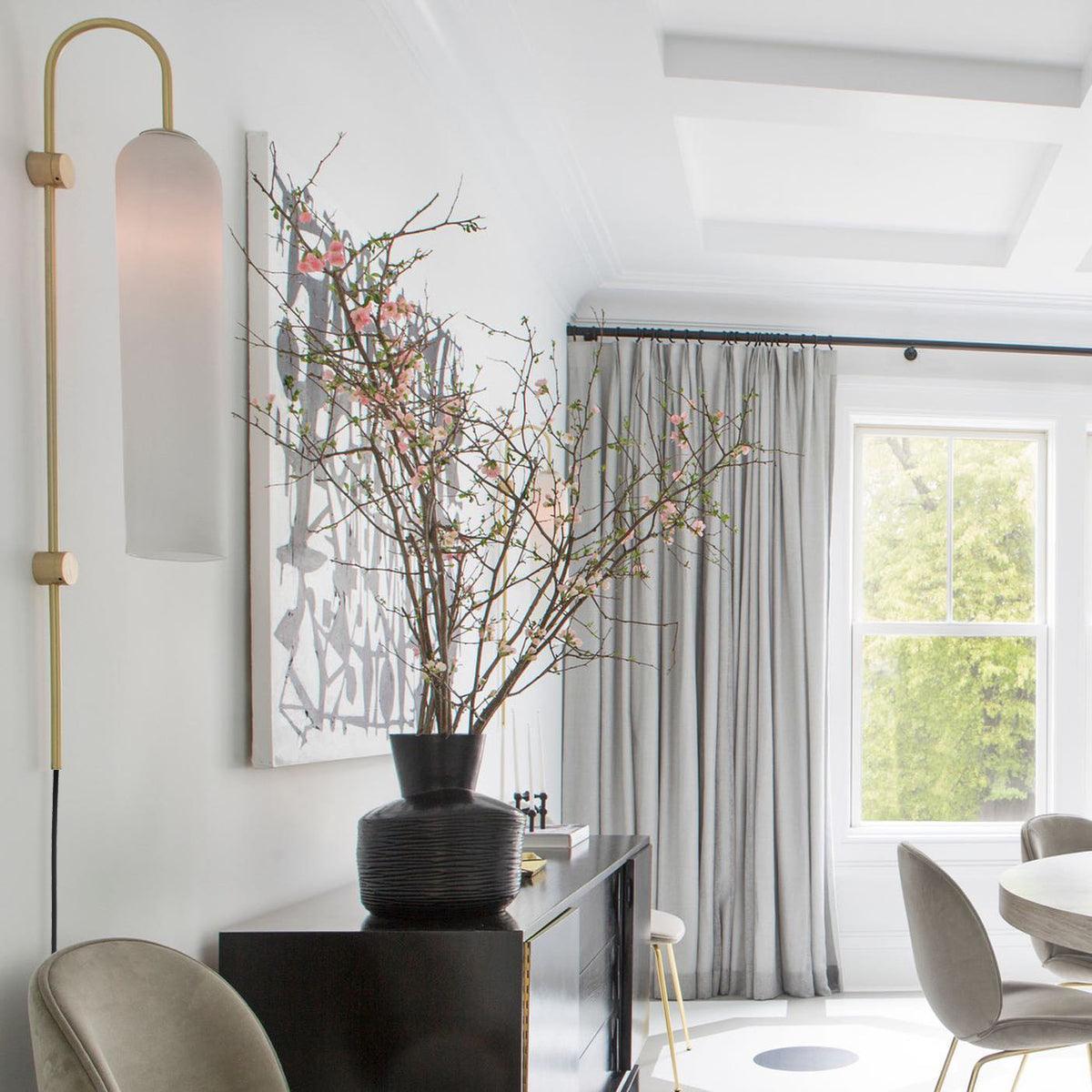 Sleek Glass Plug-In Wall Lamp with Adjustable Brightness & Easy Instal