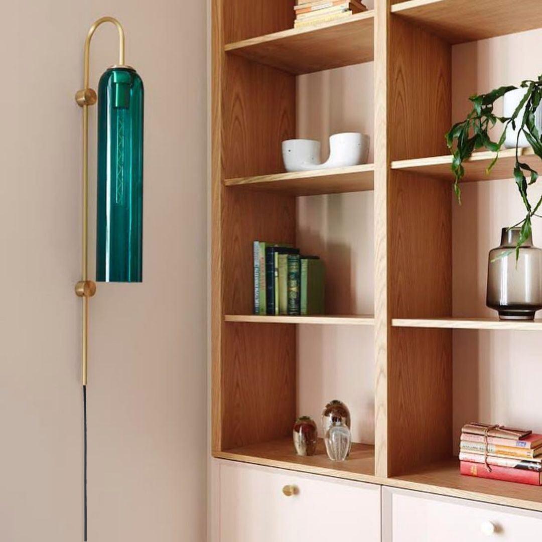 Sleek Glass Plug-In Wall Lamp with Adjustable Brightness & Easy Instal