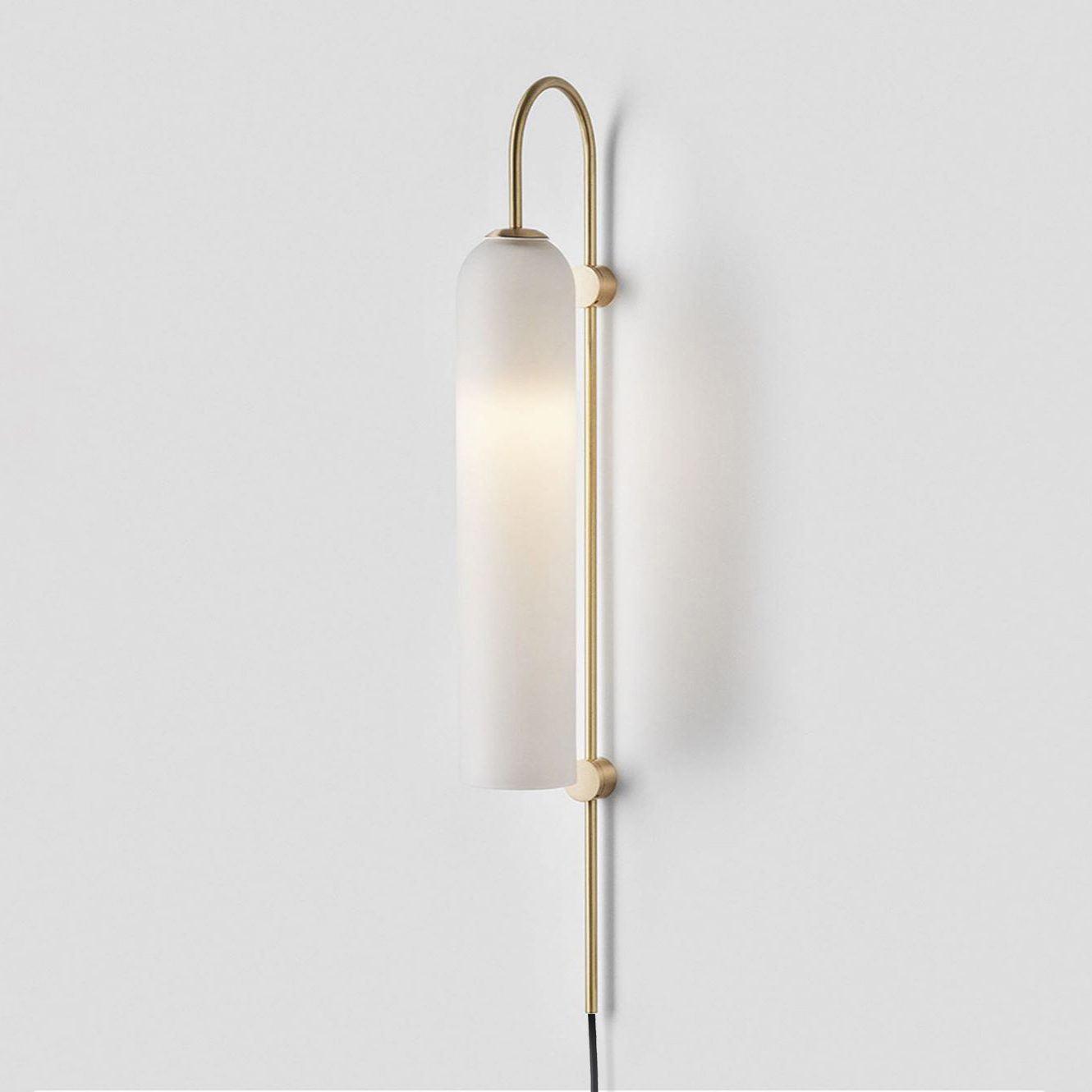 Sleek Glass Plug-In Wall Lamp with Adjustable Brightness & Easy Instal