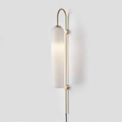 Sleek Glass Plug-In Wall Lamp with Adjustable Brightness & Easy Instal