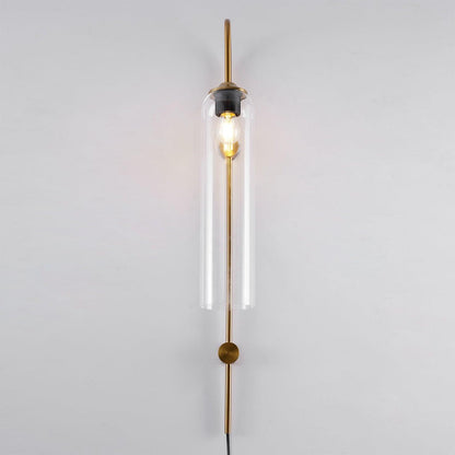 Sleek Glass Plug-In Wall Lamp with Adjustable Brightness & Easy Instal