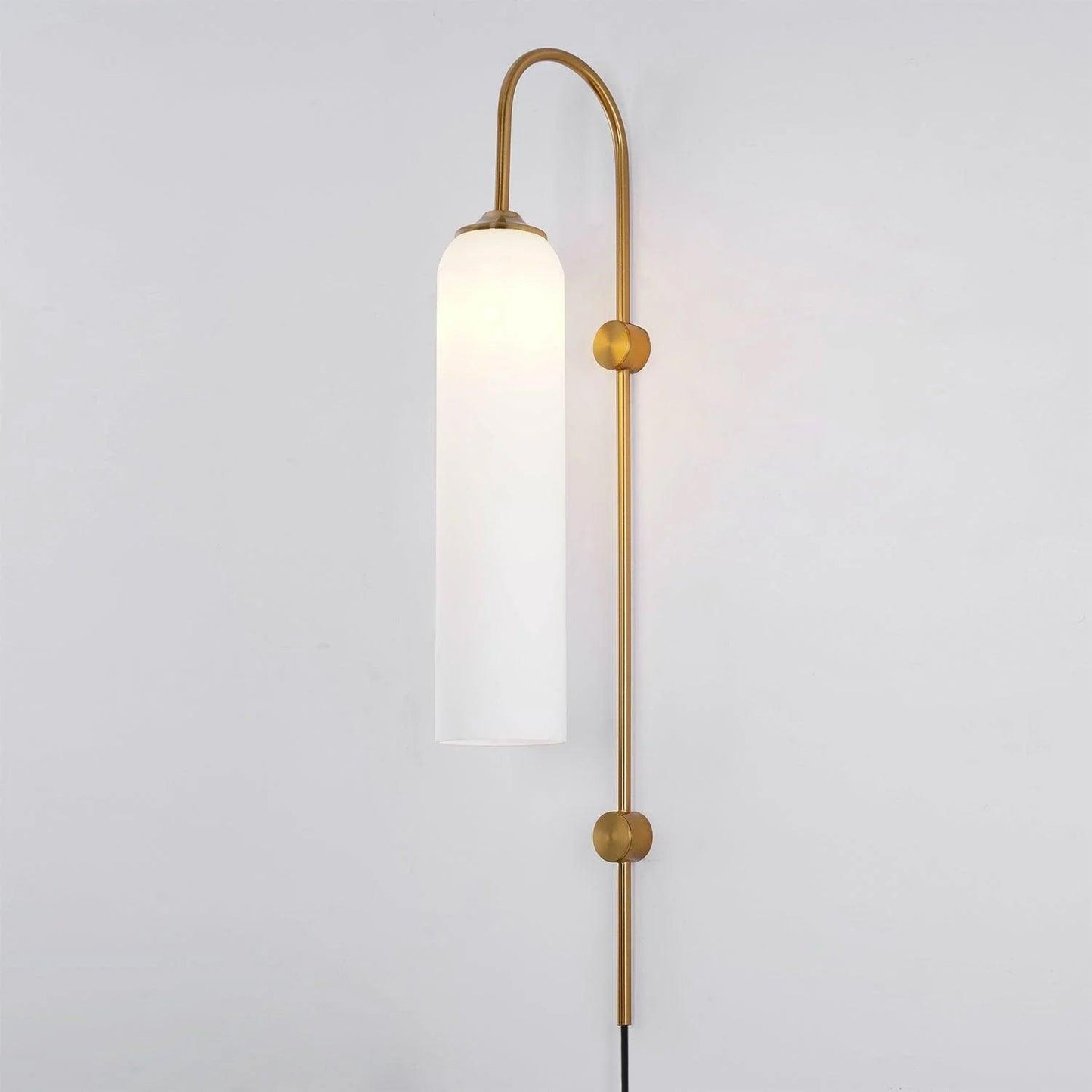 Sleek Glass Plug-In Wall Lamp with Adjustable Brightness & Easy Instal