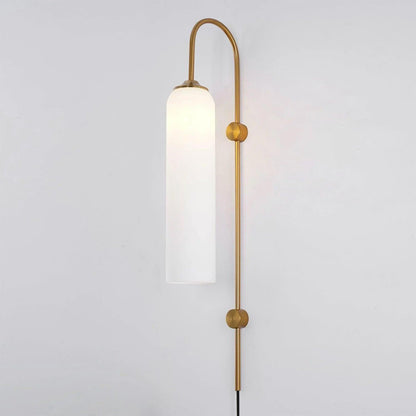 Sleek Glass Plug-In Wall Lamp with Adjustable Brightness & Easy Instal